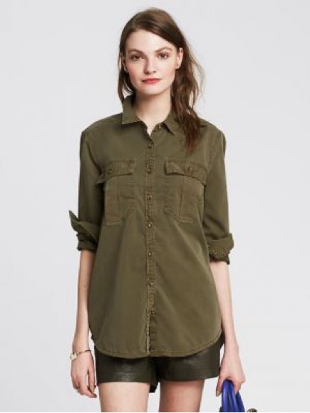 Banana Republic Olive/Taupe Utility Shirt